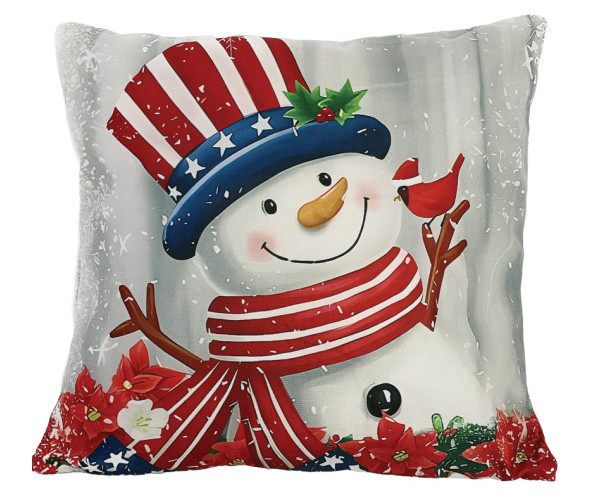 Χριστουγεννιάτικο Διακοσμητικό Μαξιλάρι Με Χιονάνθρωπο 45 x 45cm, 350gr