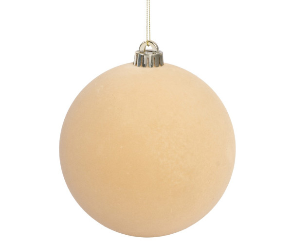 Χρυσή Βελουτέ Πλαστική Χριστουγεννιάτικη Μπάλα 15cm