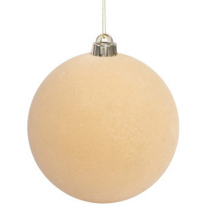 Χρυσή Βελουτέ Πλαστική Χριστουγεννιάτικη Μπάλα 12cm,Σέτ/2 Τεμαχίων