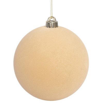 Χρυσή Βελουτέ Πλαστική Χριστουγεννιάτικη Μπάλα 10cm,Σέτ/4 Τεμαχίων