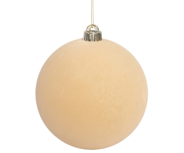 Χρυσή Βελουτέ Πλαστική Χριστουγεννιάτικη Μπάλα 10cm,Σέτ/4 Τεμαχίων
