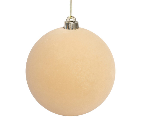 Χρυσή Βελουτέ Πλαστική Χριστουγεννιάτικη Μπάλα 8cm,Σέτ/6 Τεμαχίων