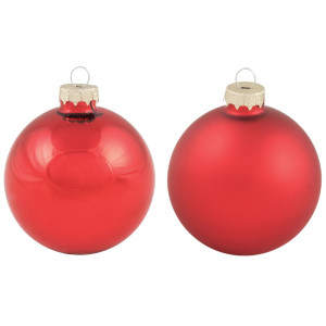 Γυάλινη Χριστουγεννιάτικη Μπάλα Μάτ Και Γυαλιστερή 8cm , Σέτ/6 Τεμαχίων