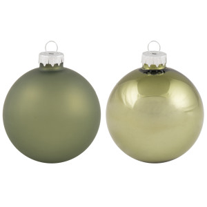 Πράσινη Γυάλινη Χριστουγεννιάτικη Μπάλα Μάτ Και Γυαλιστερή 10cm