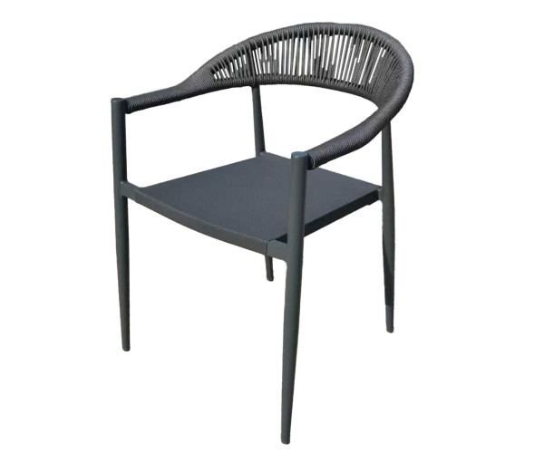 Πολυθρόνα Αλουμινίου Με Γκρί Textline Σχοινί