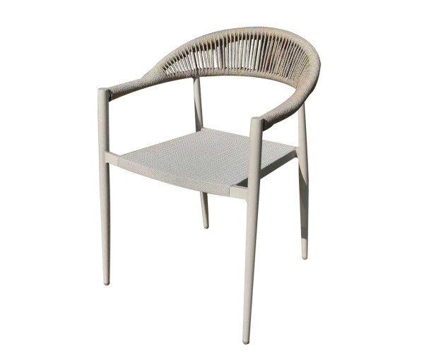 Πολυθρόνα Αλουμινίου Με Μπέζ Textline Σχοινί