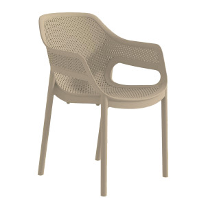 Taupe Στοιβαζόμενη Πολυθρόνα Πολυπροπυλένιου Με UV Προστασία