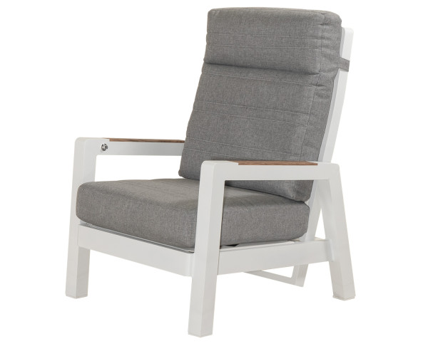 Πολυθρόνα Με Σκελετό Αλουμινίου , Pollywood Στα Μπράτσα Και Μηχανισμό Αναδίπλωσης Στήν Πλάτη Με Μαξιλάρι 73 x 83 x 101(h)cm