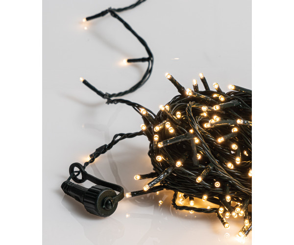 500Led Λαμπάκια All Flasher Με Επέκταση Και Μετασχηματιστή Ip44 ,Πράσινο Καλώδιο/Θερμό Λαμπάκι ,(5cm Απόσταση) 25 Μέτρα (Kelvin: 2.500 - 3.000)