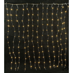 300Led Copper Σταθερή Κουρτίνα Με Χρυσό Καλώδιο Και Θερμό Φωτισμό Με Μετασχηματιστή ip44 ,200 x 300(H) cm , (Klevin: 2.500 - 3.000)