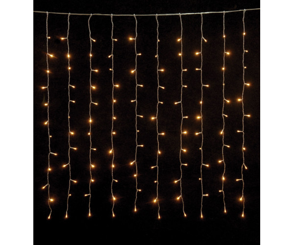 540 Led Συμμετρική Κουρτίνα All Flasher Με Μετασχηματιστή Ιp44 Και Επέκταση 200 x 300(h)cm,Με Διάφανο Καλώδιο/Θερμό Λαμπάκι (Kelvin: 2.500 - 3.000)