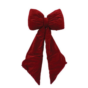 Μπορντώ Βελούδινος Χριστουγεννιάτικος Φιόγκος 50 x 15 x 85cm