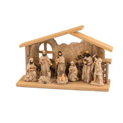 Ξύλινη Χριστουγεννιάτικη Φάτνη 32 x 12 x 23(h)cm