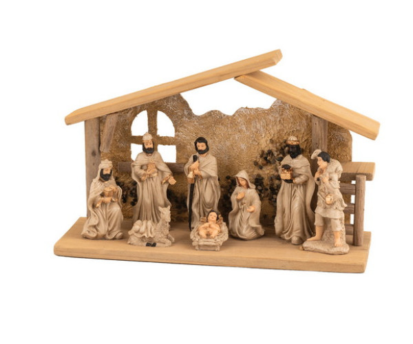 Ξύλινη Χριστουγεννιάτικη Φάτνη 32 x 12 x 23(h)cm