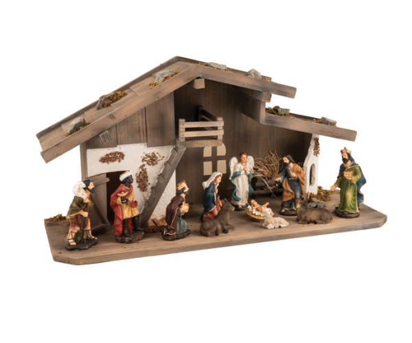 Ξύλινη Χριστουγεννιάτικη Φάτνη 70 x 27 x 35(h)cm