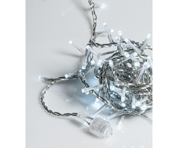 100Led Επεκτεινόμενα Λαμπάκια Για Εσωτερική Χρήση Με Διάφανο Καλώδιο/Λευκό Λαμπάκι (5cm Απόσταση) 5 Μέτρα (Kelvin: 6.000 - 10.000)