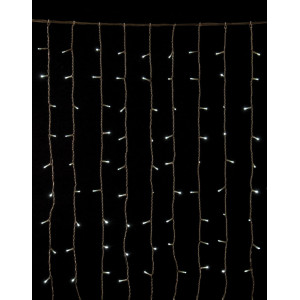 360Led Συμμετρική Κουρτίνα Για Εσωτερική Χρήση Με 8 Προγράμματα 200 x 200(H)cm,Διάφανο Καλώδιο/Λευκό Λαμπάκι (Kelvin: 6.000 - 10.000)