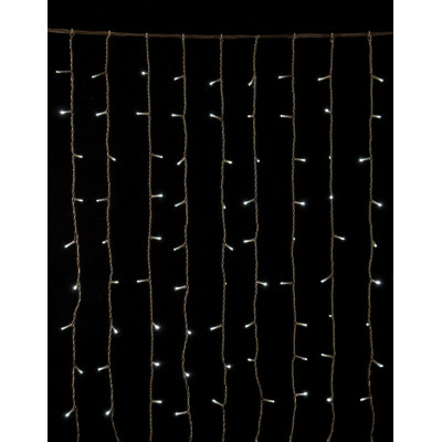 360Led Συμμετρική Κουρτίνα Για Εσωτερική Χρήση Με 8 Προγράμματα 200 x 200(H)cm,Διάφανο Καλώδιο/Λευκό Λαμπάκι (Kelvin: 6.000 - 10.000)