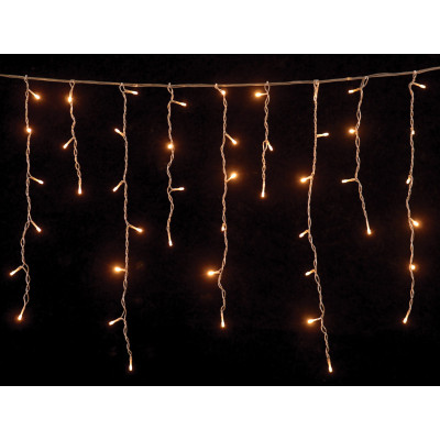 100Led Σταθερή Ασύμμετρη Κουρτίνα Για Εσωτερική Χρήση Με Επέκταση 200 x 70(h)cm,Διάφανο Καλώδιο/Λευκό Λαμπάκι (Kelvin: 2.500 - 3.000)