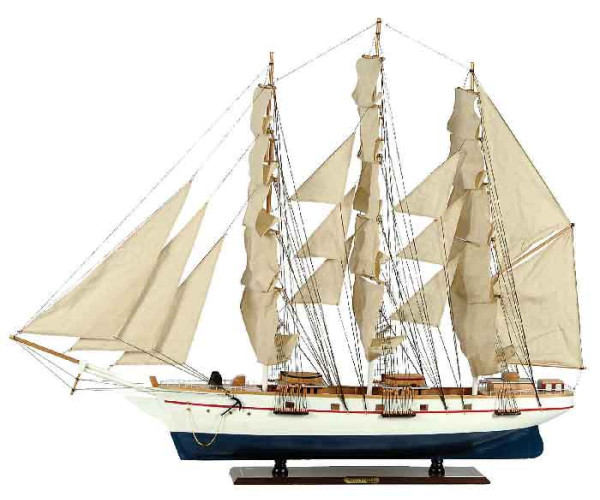 Ξύλινο Παραδοσιακό Καράβι 150 x 23 x 124 (H) cm, Χρώμα Λευκό-Μπλέ Ξύλινο Παραδοσιακό Καράβι 150 x 23 x 124 (H) cm, Χρώμα Λευκό-Μπλέ