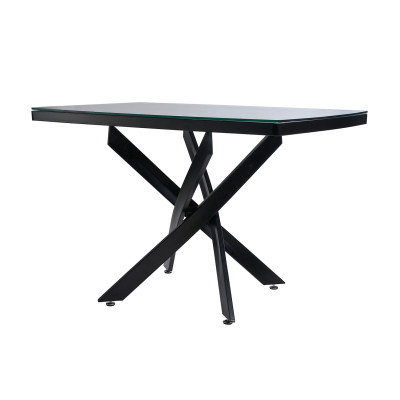 Tραπέζι Orion Μαύρο με Διάφανη επιφάνεια 135 x 80 x 75
