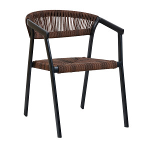 Πολυθρόνα Cactus καφέ με μαύρο σκελετό 57 x 64.5 x 76