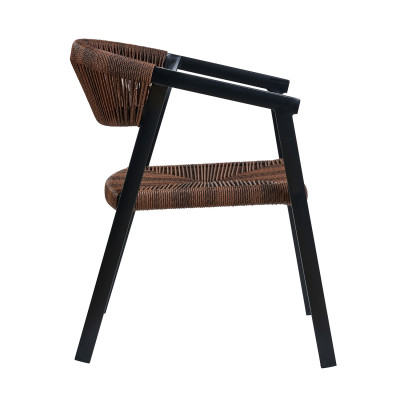 Πολυθρόνα Cactus καφέ με μαύρο σκελετό 57 x 64.5 x 76