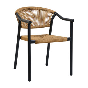 Πολυθρόνα Aloha φυσικό με μαύρο σκελετό 55.5 x 60.5 x 77.5