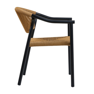 Πολυθρόνα Aloha φυσικό με μαύρο σκελετό 55.5 x 60.5 x 77.5