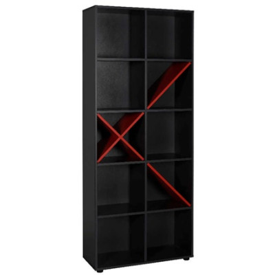 ΡΑΦΙΕΡΑ ΔΕΚΑ ΘΕΣΕΩΝ 75x30x188 εκ ANTHRACITE/RED