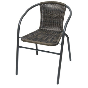 Velco ΚΑΡΕΚΛΑ ΜΕΤΑΛΛΙΚΗ ΑΝΘΡΑΚΙ ME ΓΚΡΙ 2 ΤΟΝΩΝ WICKER ΜΕ ΜΠΡΑΤΣΑ- ΔΙΑΣΤΑΣΕΙΣ: W53xD60xH42/72cm