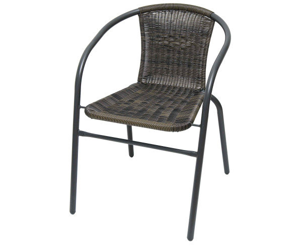 Velco ΚΑΡΕΚΛΑ ΜΕΤΑΛΛΙΚΗ ΑΝΘΡΑΚΙ ME ΓΚΡΙ 2 ΤΟΝΩΝ WICKER ΜΕ ΜΠΡΑΤΣΑ- ΔΙΑΣΤΑΣΕΙΣ: W53xD60xH42/72cm