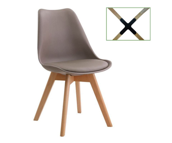 MARTIN Καρέκλα Metal Cross, Ξύλο PP Sand Beige, Μονταρισμένη Ταπετσαρία MARTIN Καρέκλα Metal Cross, Ξύλο PP Sand Beige, Μονταρισμένη Ταπετσαρία (ΣΕΤ 4 τεμ)