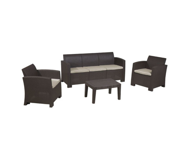 SAVANNA Set Σαλόνι Κήπου Βεράντας K/D, PP-UV Καφέ Μαξιλάρια Grey-White SAVANNA Set Σαλόνι Κήπου Βεράντας K/D, PP-UV Καφέ Μαξιλάρια Grey-White