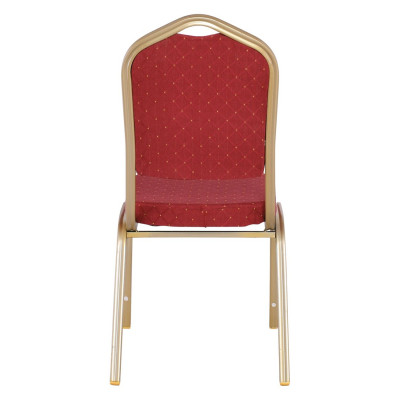 HILTON Καρέκλα Μέταλλο Βαφή Light Gold, Ύφασμα Κόκκινο