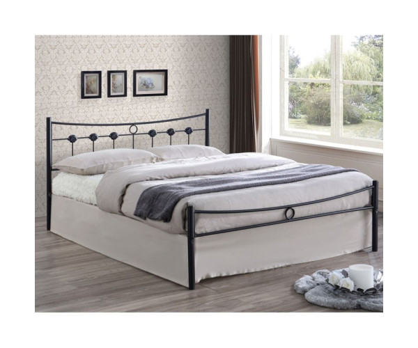 DUGAN Κρεβάτι Διπλό, για Στρώμα 140x190cm, Μέταλλο Βαφή Μαύρo DUGAN Κρεβάτι Διπλό, για Στρώμα 140x190cm, Μέταλλο Βαφή Μαύρo