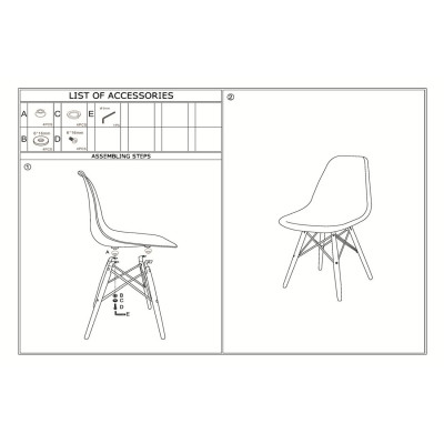 ART Wood Kαρέκλα Τραπεζαρίας - Κουζίνας, Πόδια Οξιά, Κάθισμα PP Μαύρο - 1 Step K/D (ΣΕΤ 4 τεμ)