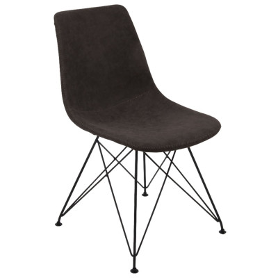 PANTON Καρέκλα Μέταλλο Βαφή Μαύρη, PU Vintage Black (ΣΕΤ 4 τεμ)