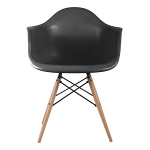 ALEA Wood Πολυθρόνα Ξύλο, ΡΡ Μαύρο (ΣΕΤ 4 τεμ)