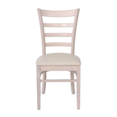 NATURALE Καρέκλα White Wash, Pu Εκρού (ΣΕΤ 2 τεμ)