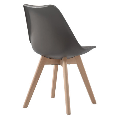 MARTIN Καρέκλα Τραπεζαρίας Metal Cross Ξύλο, PP Sand Beige, Αμοντάριστη Ταπετσαρία (ΣΕΤ 4 τεμ)