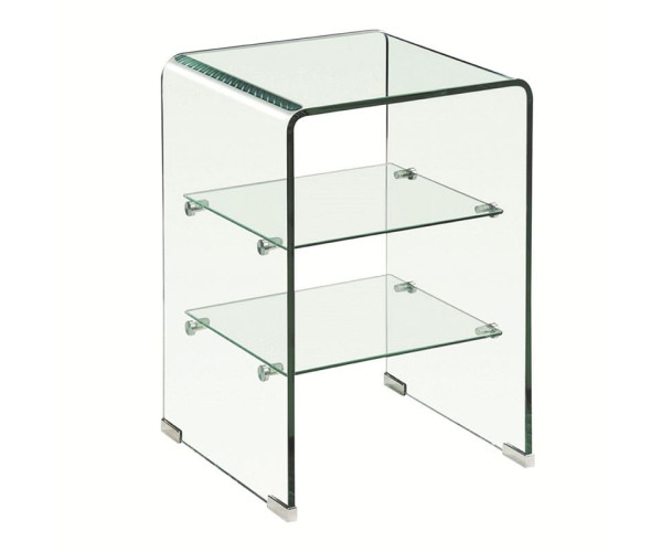 GLASSER Κομοδίνο Clear 2 Ράφια - Γυαλί 10mm / 5mm GLASSER Κομοδίνο Clear 2 Ράφια - Γυαλί 10mm / 5mm