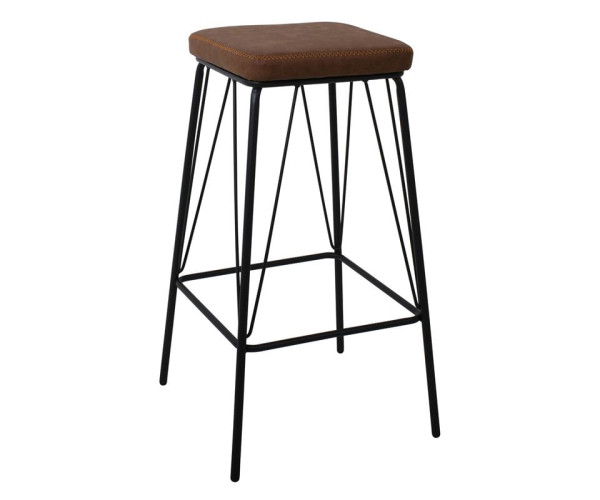 PANTON Σκαμπό BAR, Μέταλλο Βαφή Μαύρο, PU Απόχρωση Vintage Brown PANTON Σκαμπό BAR, Μέταλλο Βαφή Μαύρο, PU Απόχρωση Vintage Brown (ΣΕΤ 2 τεμ)