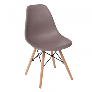 ART Wood Καρέκλα Τραπεζαρίας - Κουζίνας, Πόδια Οξιά, Κάθισμα PP Sand Beige - 1 Step K/D (ΣΕΤ 4 τεμ)