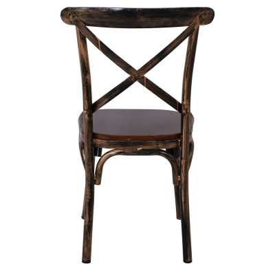 MARLIN Wood Καρέκλα, Μέταλλο Βαφή Black Gold (ΣΕΤ 4 τεμ)