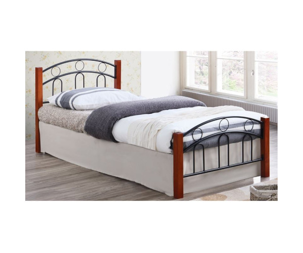 NORTON Κρεβάτι Διπλό, για Στρώμα 140x190cm, Μέταλλο Βαφή Μαύρο, Ξύλο Καρυδί NORTON Κρεβάτι Διπλό, για Στρώμα 140x190cm, Μέταλλο Βαφή Μαύρο, Ξύλο Καρυδί