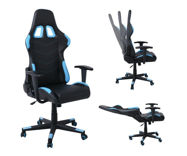BF9150 Gaming Πολυθρόνα Γραφείου, Ανάκλιση Πλάτης έως 90°, Pu Μαύρο - Μπλε BF9150 Gaming Πολυθρόνα Γραφείου, Ανάκλιση Πλάτης έως 90°, Pu Μαύρο - Μπλε