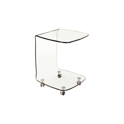 GLASSER Trolley Τραπεζάκι Βοηθητικό, Διάφανο Γυαλί 10mm