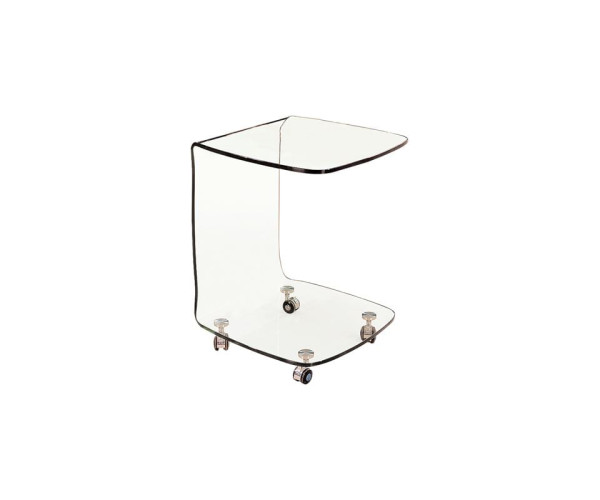 GLASSER Trolley Τραπεζάκι Βοηθητικό, Διάφανο Γυαλί 10mm