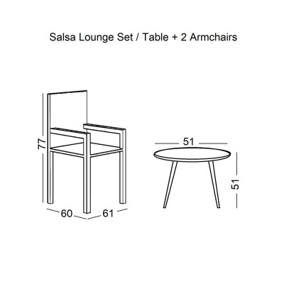 SALSA Lounge Set Καθιστικό Μέταλλο Μαύρο - Γυαλί - Wicker Φυσικό: Τραπεζάκι+2 Πολυθρόνες